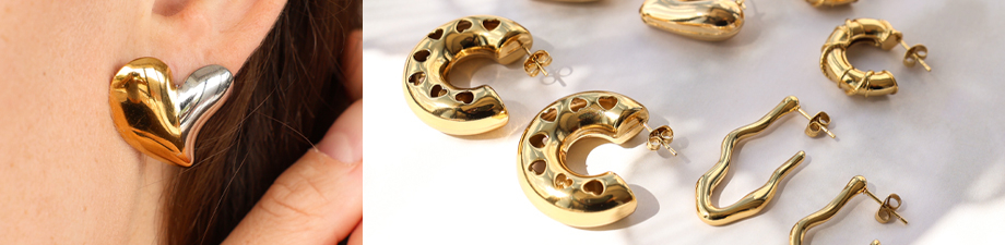 Pendientes de acero inoxidable listos para usar en formas Pendientes de acero inoxidable listos para usar en formas